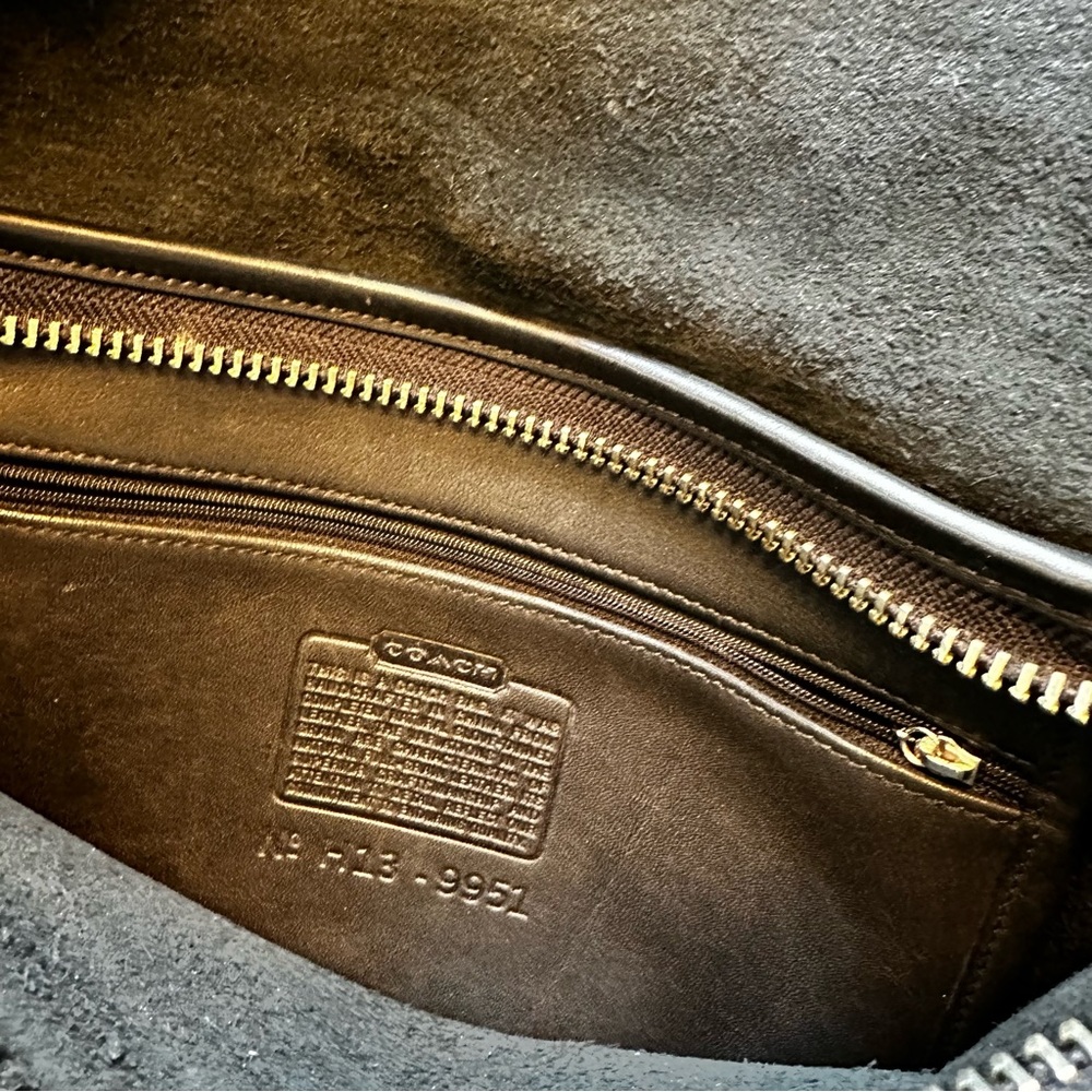 Vintage Y2K COACH Black Genuine Leather Satchel Bag Unisex Patrica Saddle - Picture 15 of 15